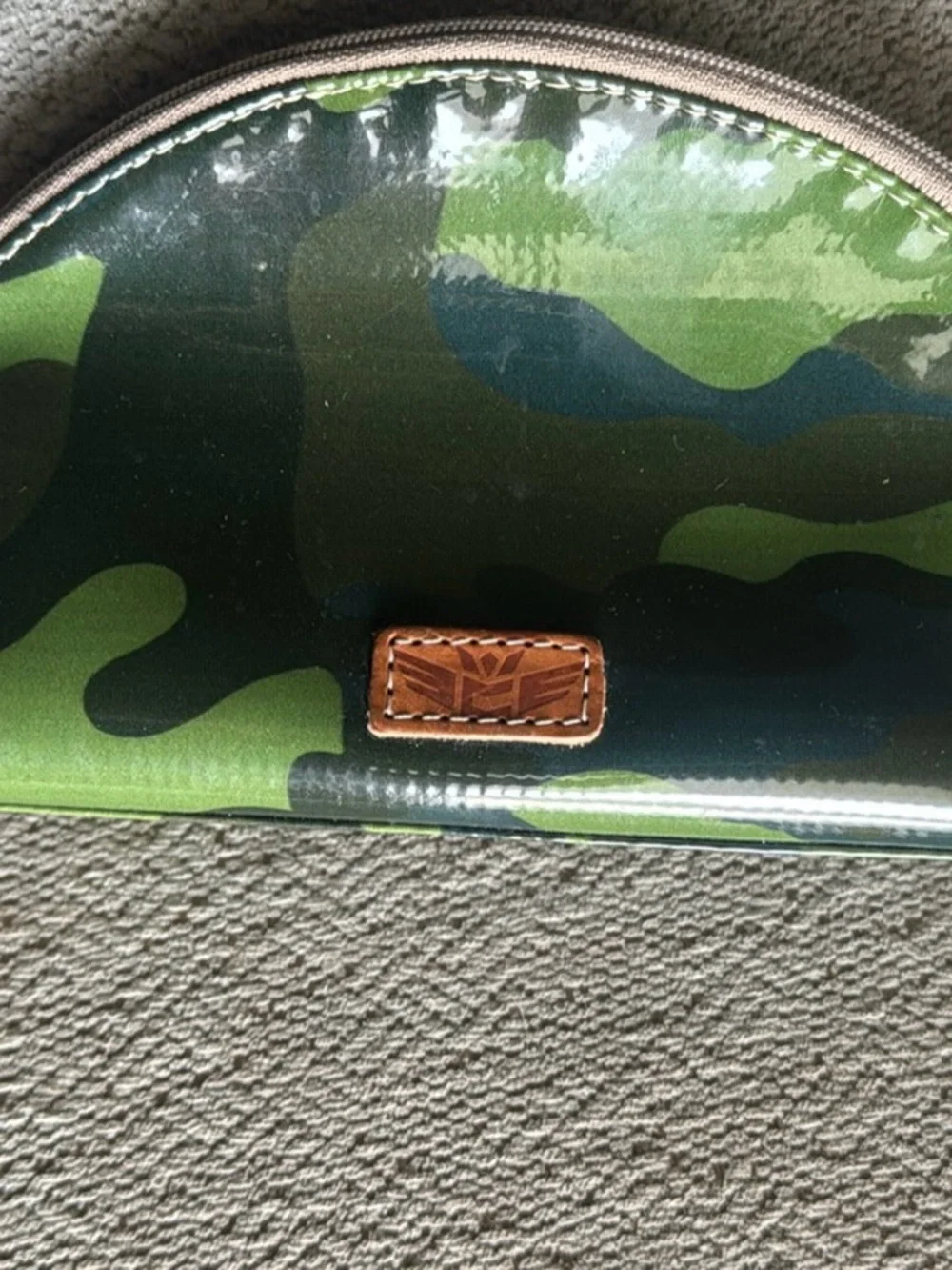 Consuela Floral Gloss Zip Pouch in Green Camo